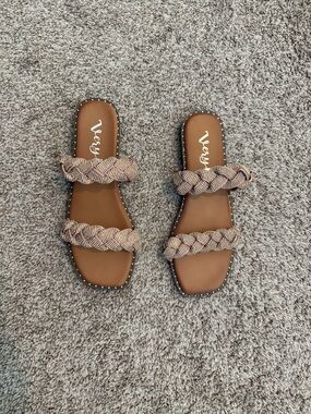 Very G Braided Double-Strap Slide Sandal in Blush